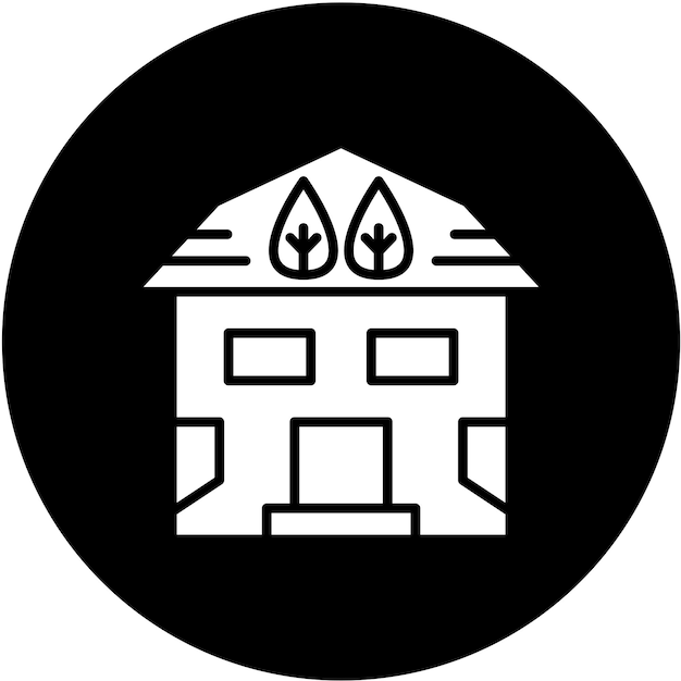 Diseño vectorial Estilo del icono de la casa ecológica