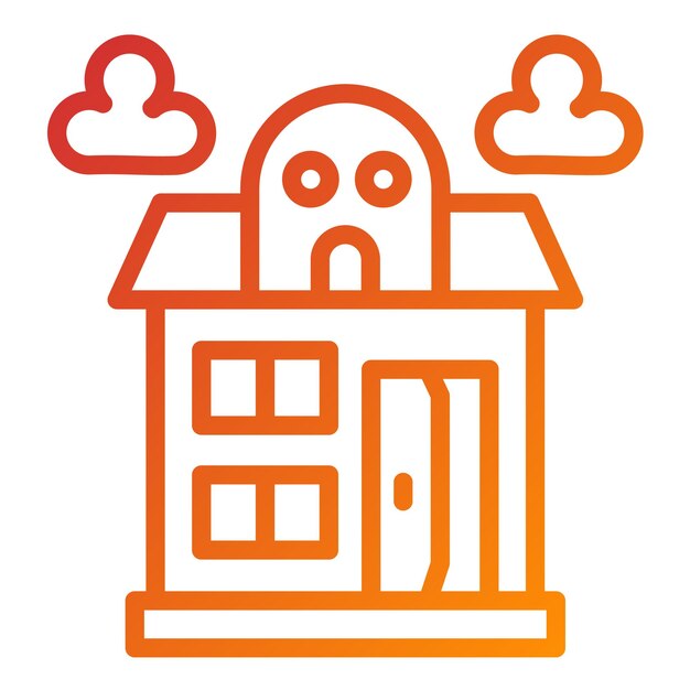 Diseño vectorial Estilo del icono de la casa embrujada