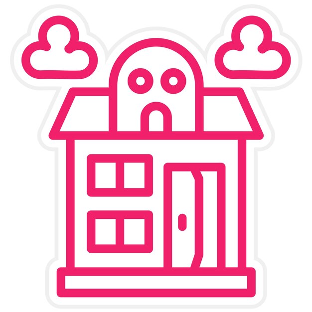 Diseño vectorial Estilo del icono de la casa embrujada