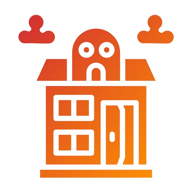 Diseño vectorial Estilo del icono de la casa embrujada
