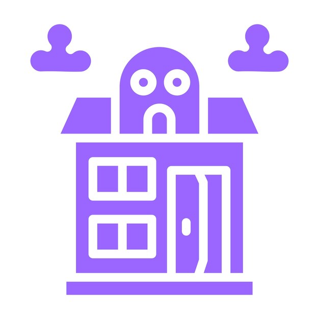 Diseño vectorial Estilo del icono de la casa embrujada
