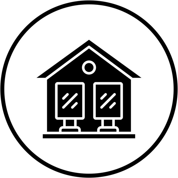 Diseño vectorial Estilo del icono de la Casa de los Espejos