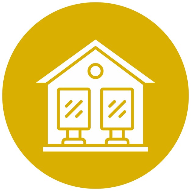 Diseño vectorial Estilo del icono de la Casa de los Espejos