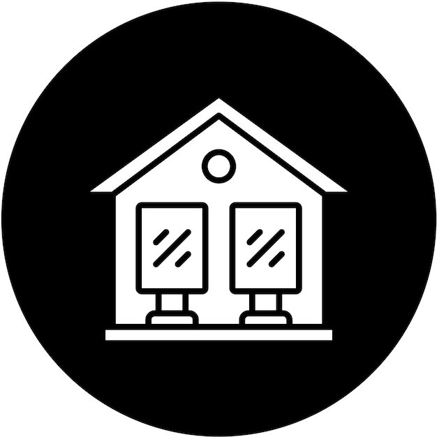 Diseño vectorial Estilo del icono de la Casa de los Espejos