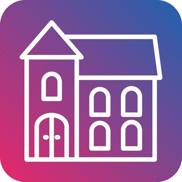 Diseño vectorial Estilo del icono de la casa de muñecas