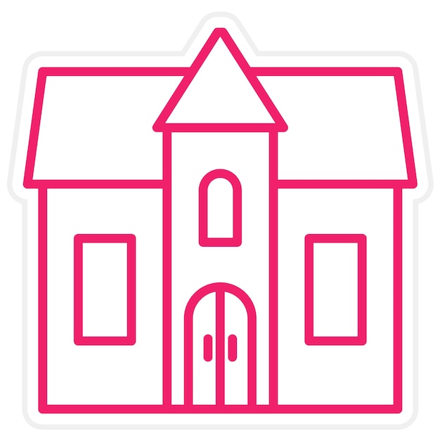 Diseño vectorial Estilo del icono de la casa de muñecas