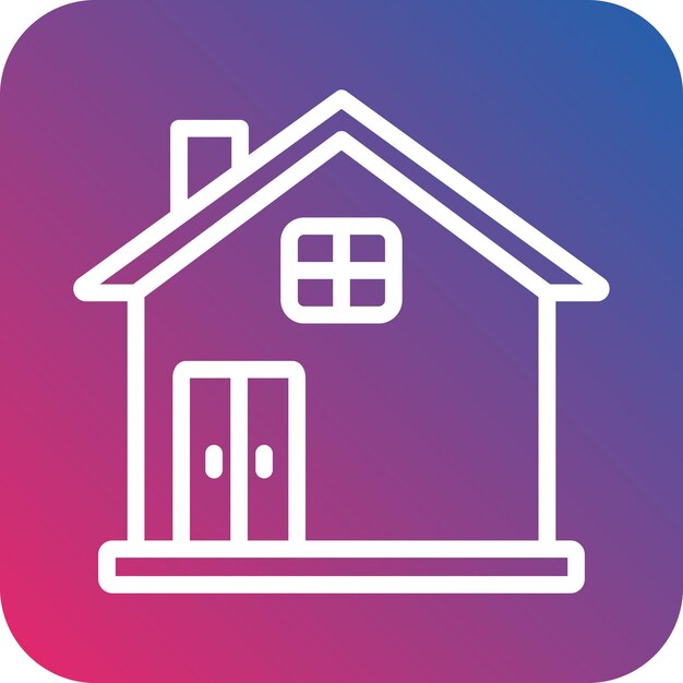 Diseño vectorial de estilo de icono de la casa sentada