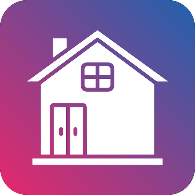 Diseño vectorial de estilo de icono de la casa sentada