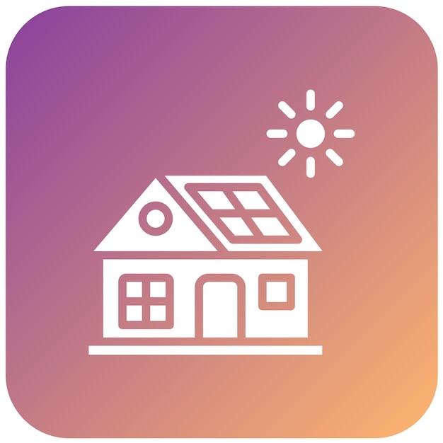 Diseño vectorial Estilo del icono de la casa solar