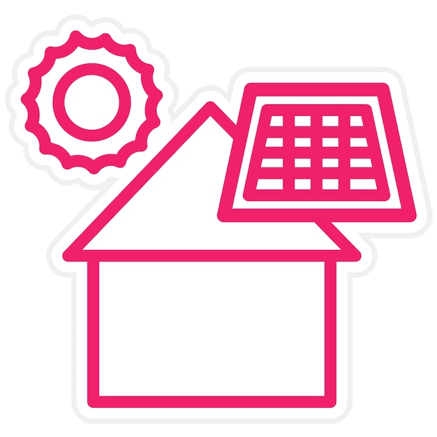 Diseño vectorial Estilo del icono de la casa solar