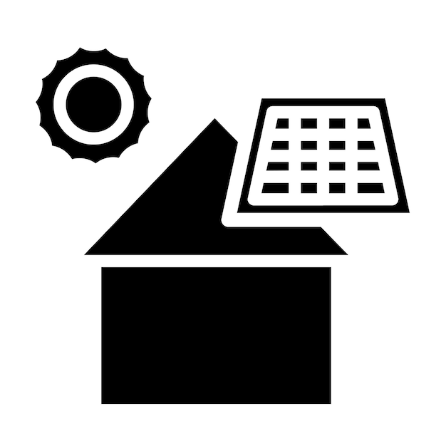 Diseño vectorial Estilo del icono de la casa solar