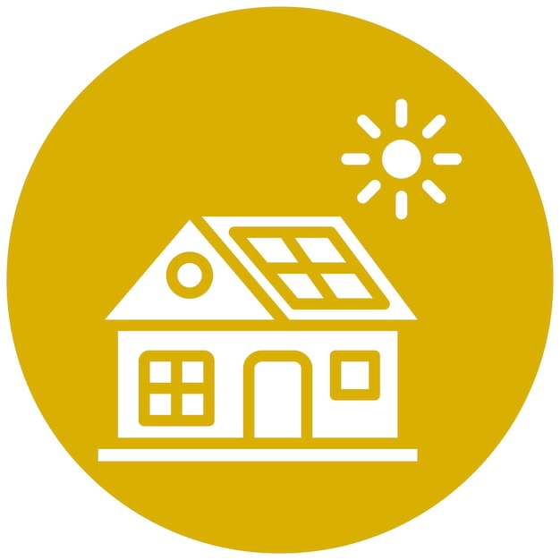Diseño vectorial Estilo del icono de la casa solar