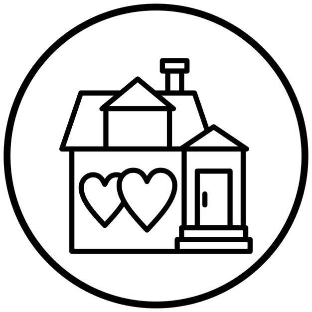 Diseño vectorial Estilo del icono de la casa de los sueños
