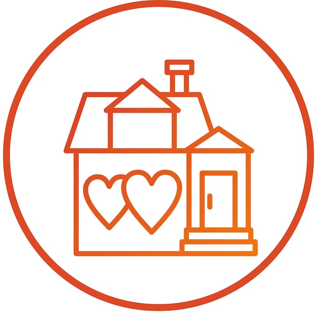 Diseño vectorial Estilo del icono de la casa de los sueños