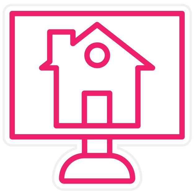 Diseño vectorial Estilo del icono de la casa virtual
