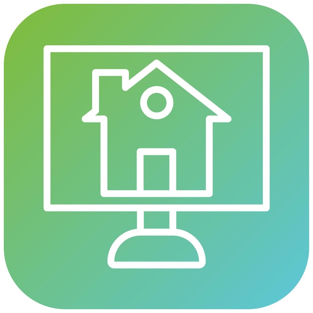 Diseño vectorial Estilo del icono de la casa virtual