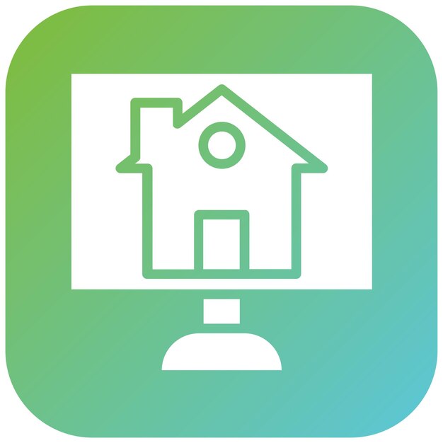 Diseño vectorial Estilo del icono de la casa virtual