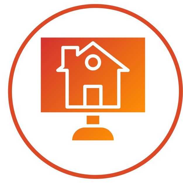 Diseño vectorial Estilo del icono de la casa virtual