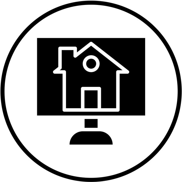 Diseño vectorial Estilo del icono de la casa virtual