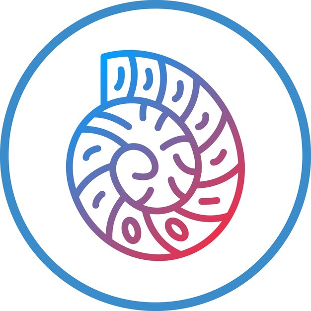 Diseño vectorial Estilo del icono de la cáscara espiral