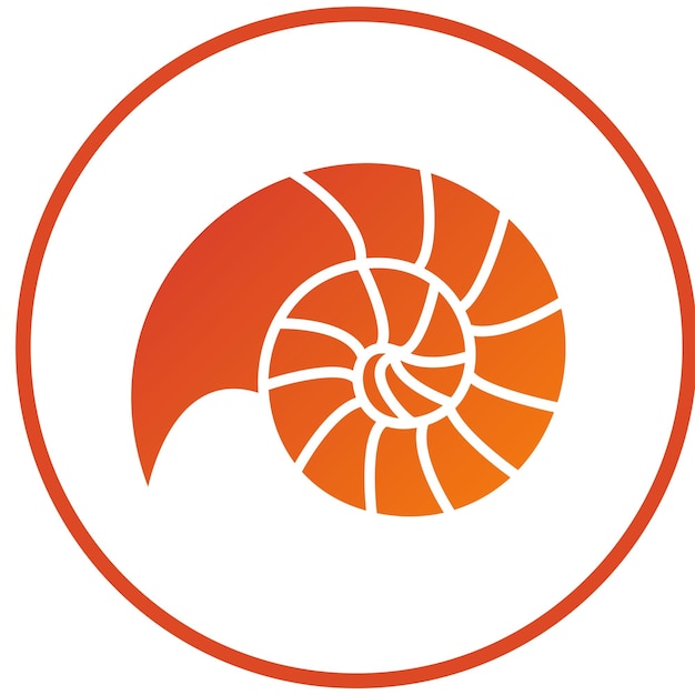 Diseño vectorial Estilo del icono de la cáscara espiral