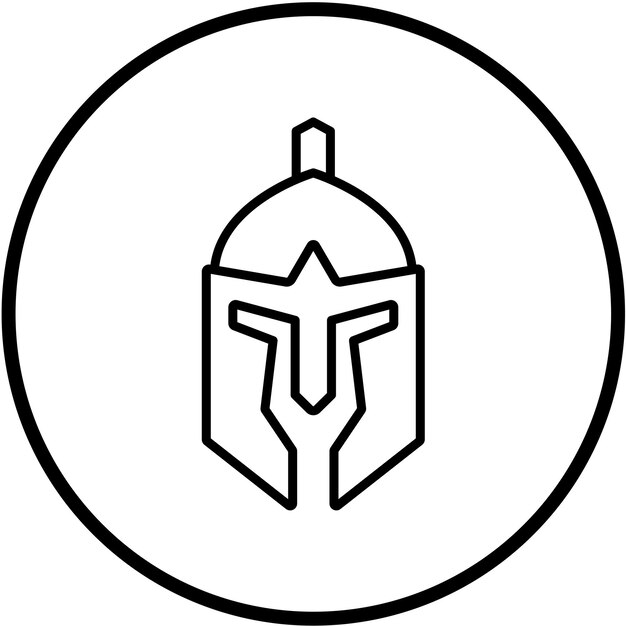 Diseño vectorial Estilo del icono del casco romano