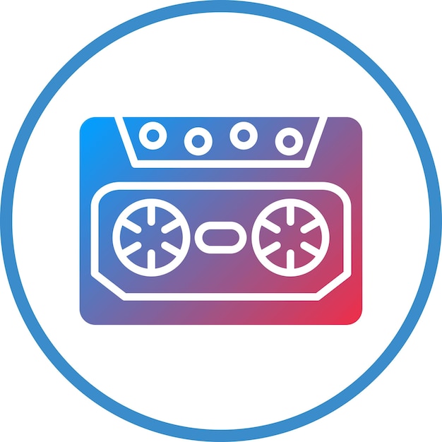 Vector diseño vectorial estilo de icono de cassette