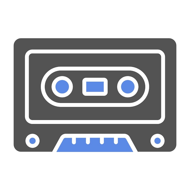 Vector diseño vectorial estilo de icono de cassette