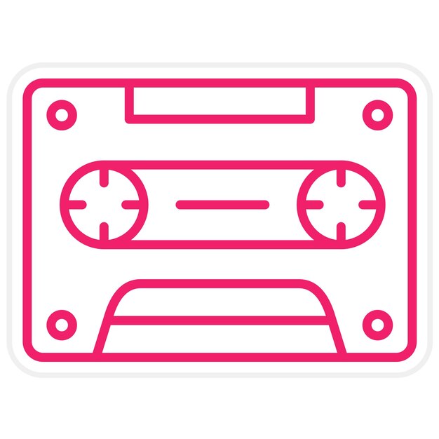 Vector diseño vectorial estilo de icono de cassette