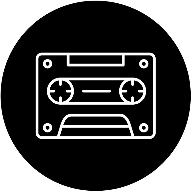 Vector diseño vectorial estilo de icono de cassette