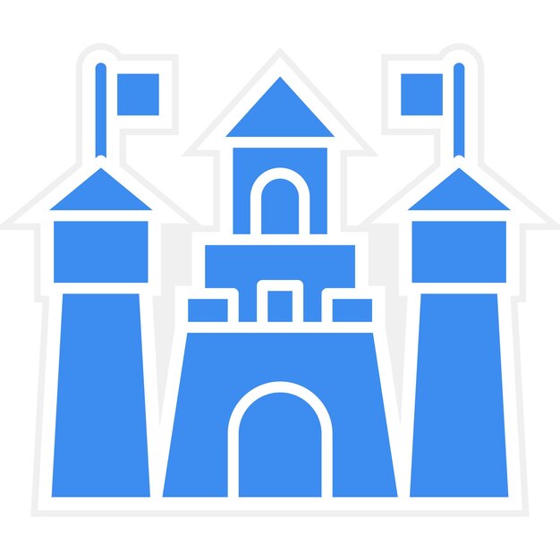 Diseño vectorial Estilo del icono del castillo de arena