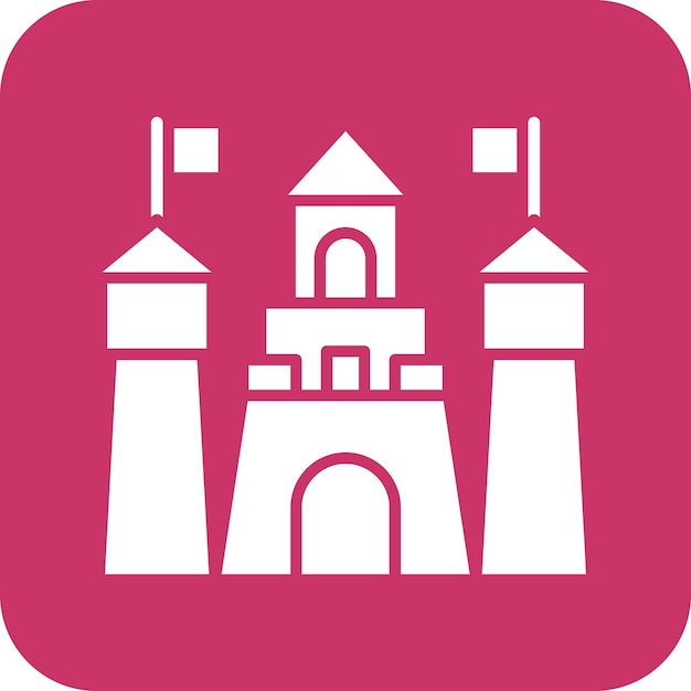 Diseño vectorial Estilo del icono del castillo de arena