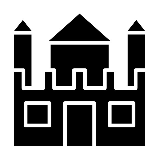Diseño vectorial Estilo del icono del castillo de arena