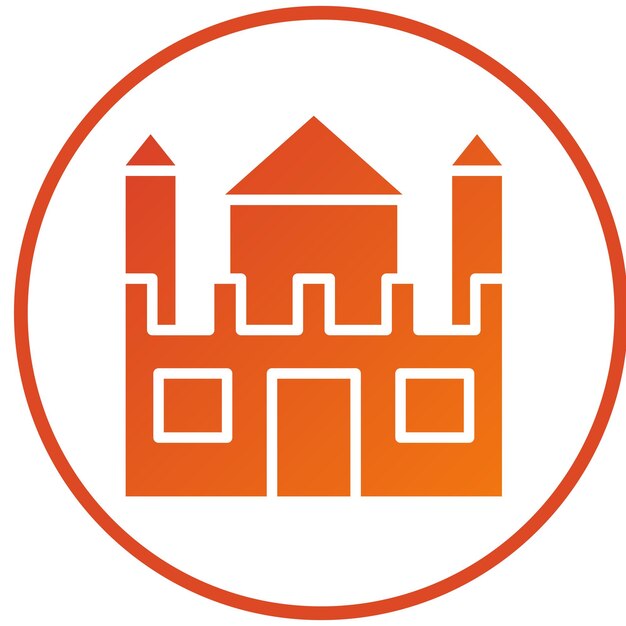 Diseño vectorial Estilo del icono del castillo de arena