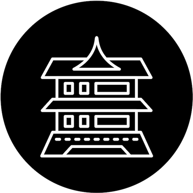 Vector diseño vectorial estilo de icono del castillo de matsumoto