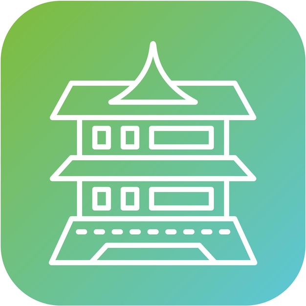 Diseño vectorial Estilo de icono del castillo de Matsumoto