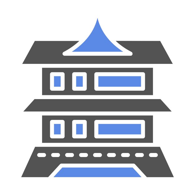 Diseño vectorial Estilo de icono del castillo de Matsumoto