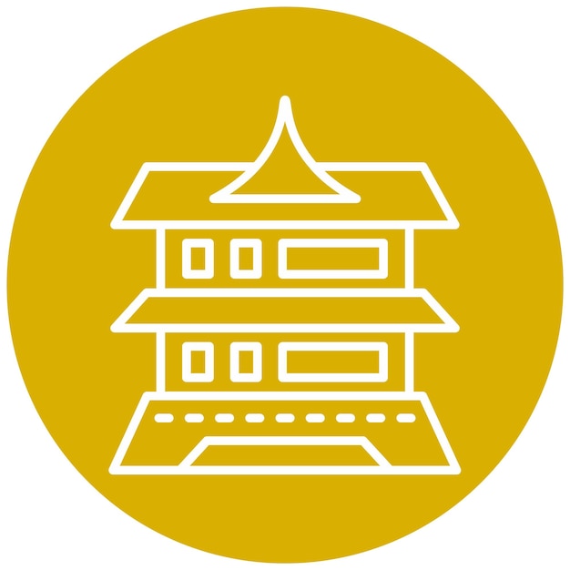 Diseño vectorial Estilo de icono del castillo de Matsumoto