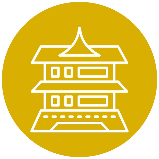 Diseño vectorial estilo de icono del castillo de matsumoto