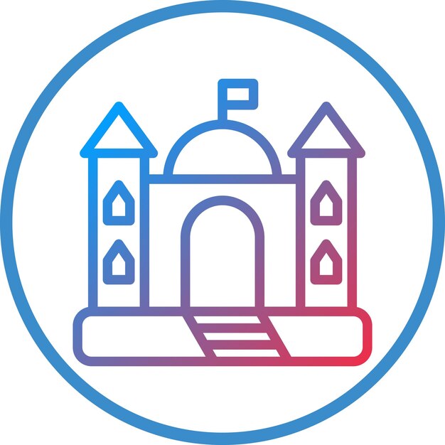 Diseño vectorial estilo de icono del castillo saltador