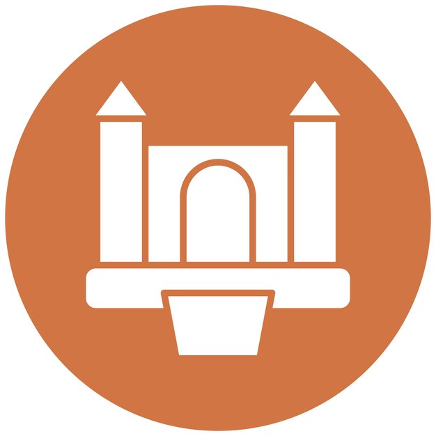 Diseño vectorial estilo de icono del castillo saltador
