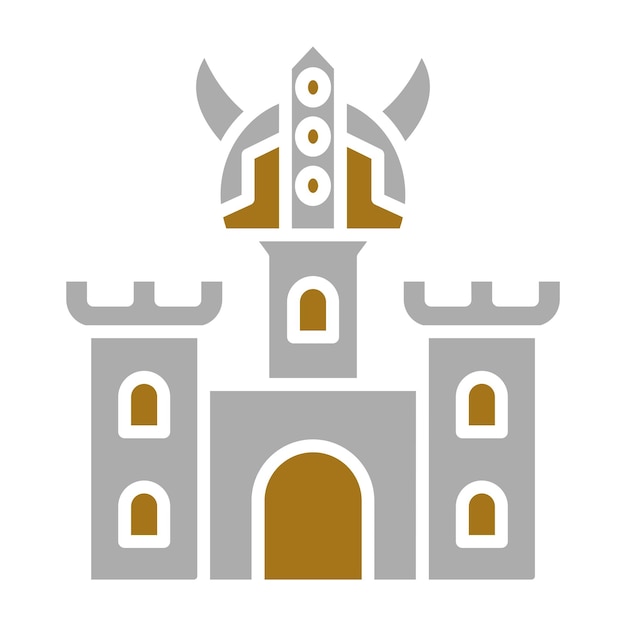Diseño vectorial estilo icono del castillo vikingo
