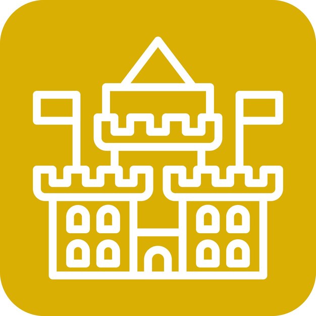 Diseño vectorial del estilo del icono del castillo