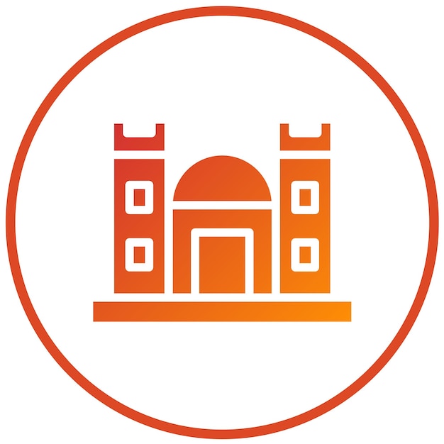 Diseño vectorial del estilo del icono del castillo