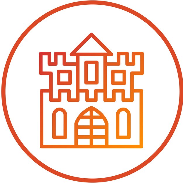 Diseño vectorial del estilo del icono del castillo
