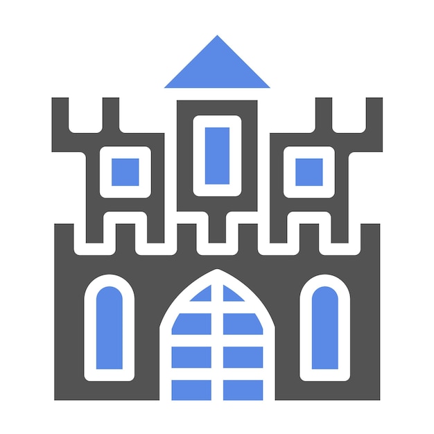 Diseño vectorial del estilo del icono del castillo