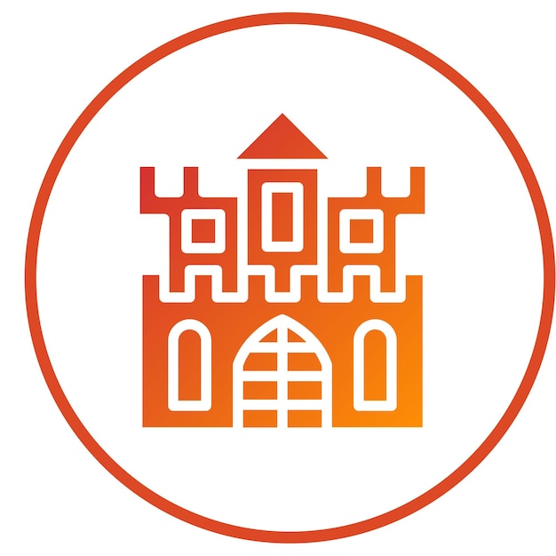 Diseño vectorial del estilo del icono del castillo