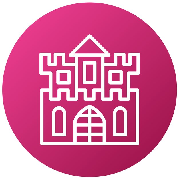 Diseño vectorial del estilo del icono del castillo