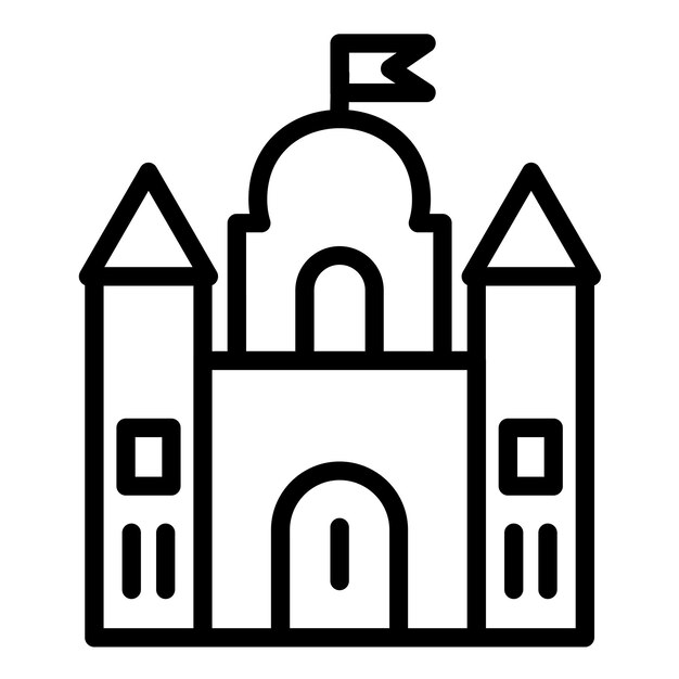 Diseño vectorial del estilo del icono del castillo