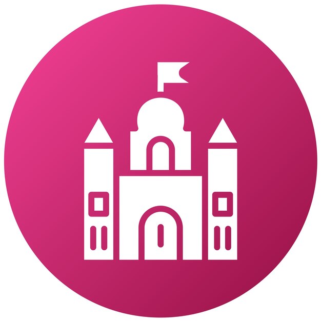 Diseño vectorial del estilo del icono del castillo